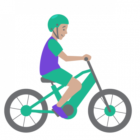 person riding e-bike